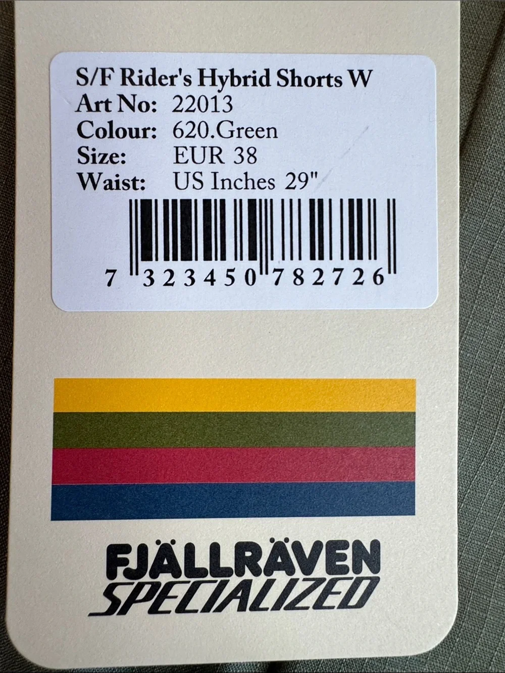 NWT Fjällräven Specialized S/F Rider’s Hybrid Shorts Green Size 29" - Picture 9 of 13